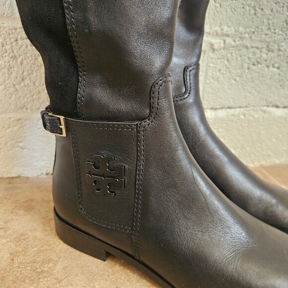 $558 Tory Burch Wyatt Black Over‎ the Knee Boots Women's Sz US 8 - Picture 8 of 10